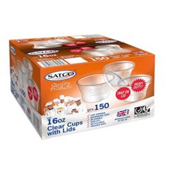 SATCO M16  16OZ CUPS+LIDS 150PCS