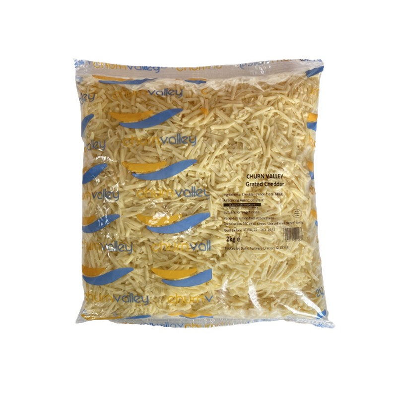 (PACK) GRATED WHITE CHEDDAR 2KG