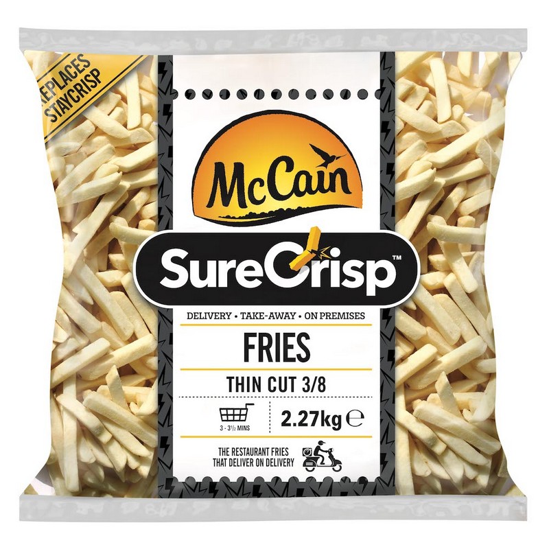 3/8 SURE CRISP FRIES MCCAIN CHIPS 4X2.27KG