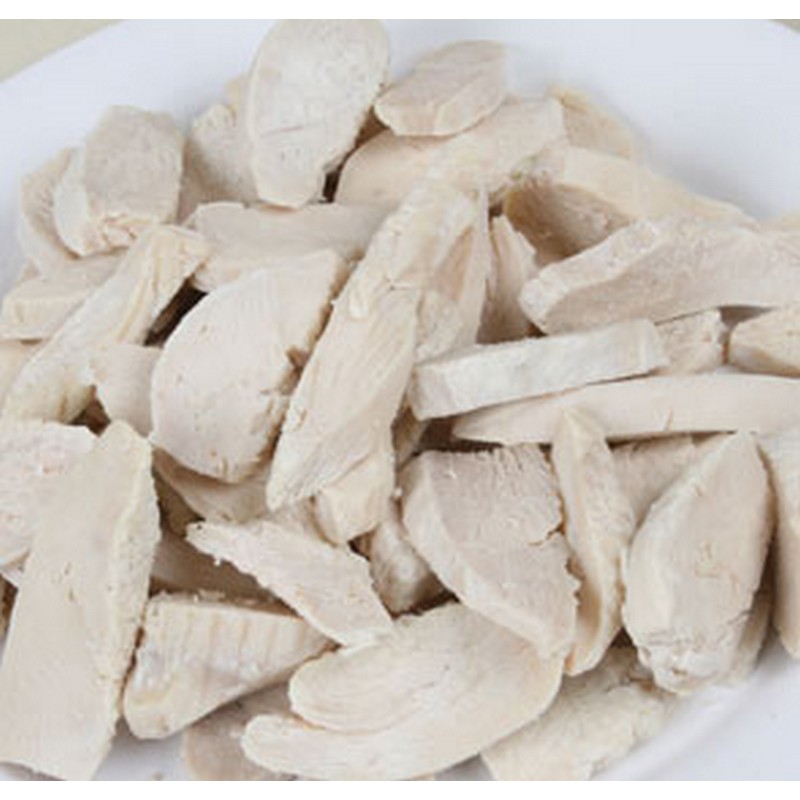 PLAIN STEAMED CHICKEN BREAST STRIPS  2.5KG