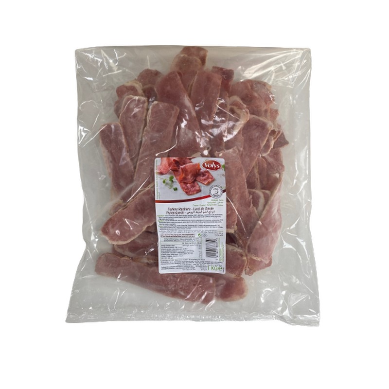 VOLYS HALAL TURKEY BACON RASHERS 1KG