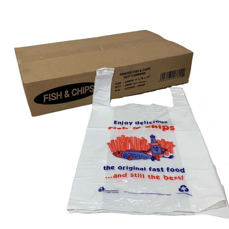 FISH  CHIPS CARRIER BAGS 2000PCS