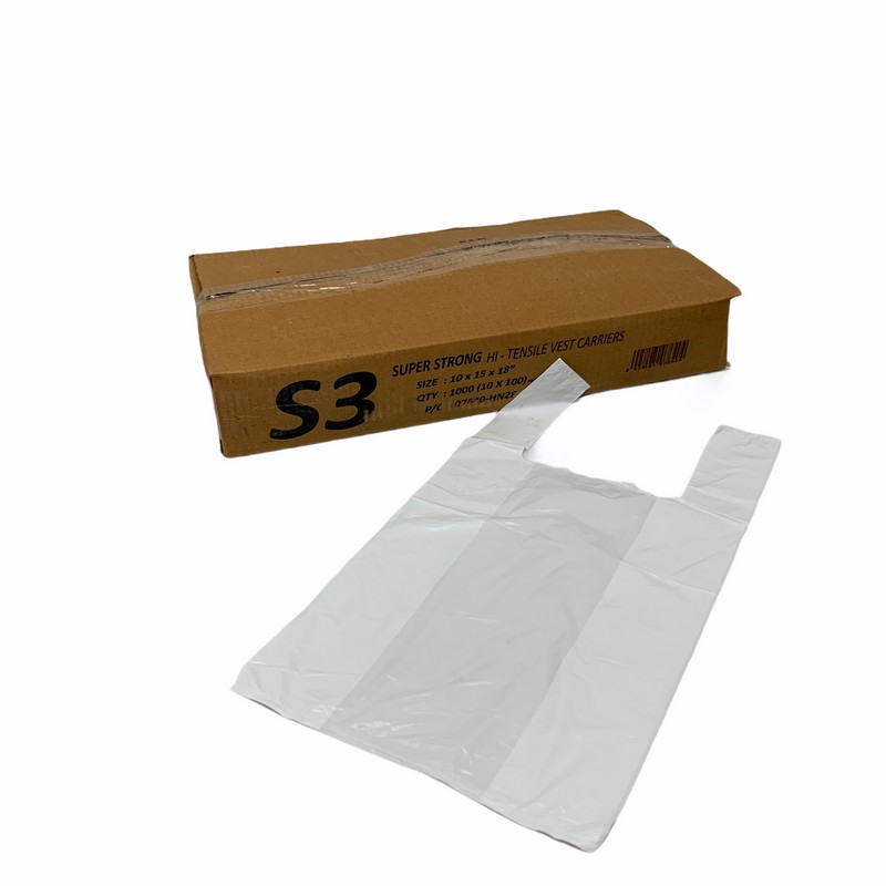 S3* WHITE 10*15*18* S3 MEDIUM CARRIR BAGS