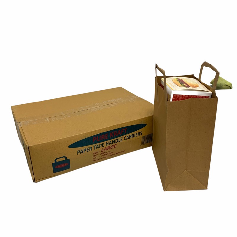Large SoS Brown kraft Handle Bags 250pcs