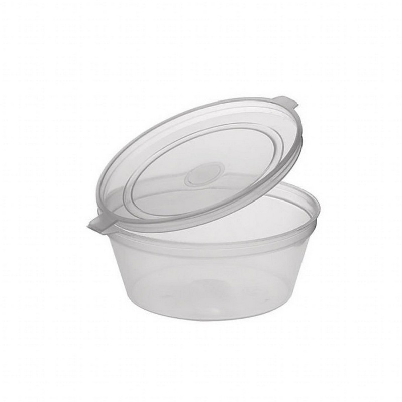 1OZ (HINGED) CLEAR SAUCE CUPS + LIDS 1000