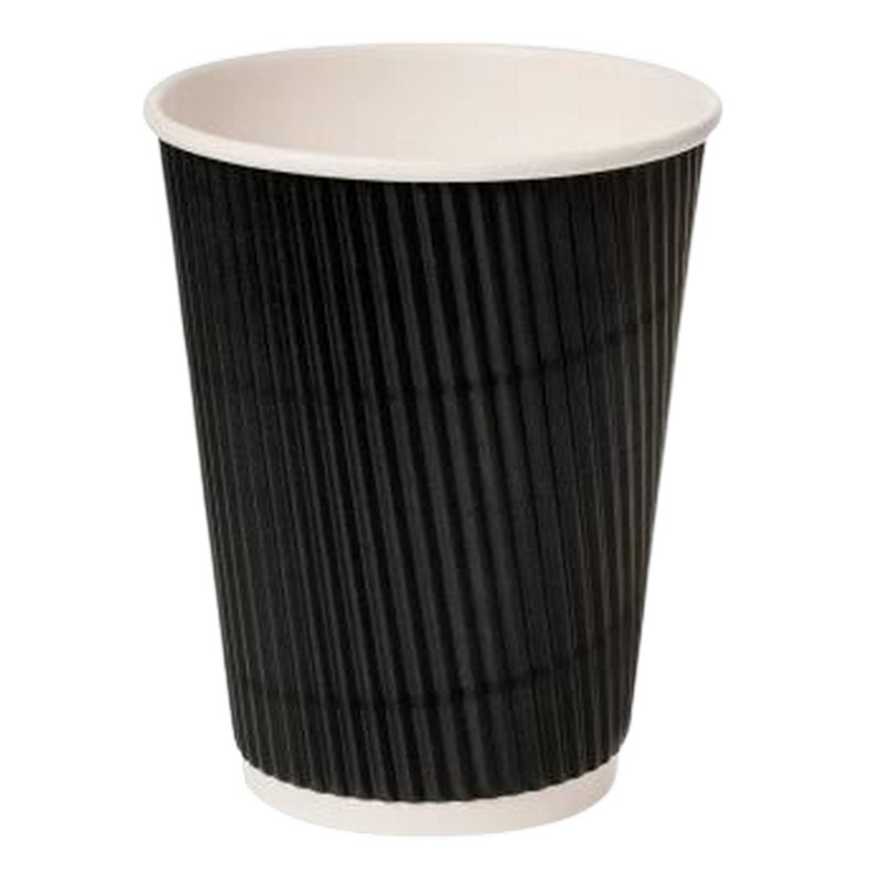 8OZ  TRIPLE WALL BLACK COFFEE CUPS 500