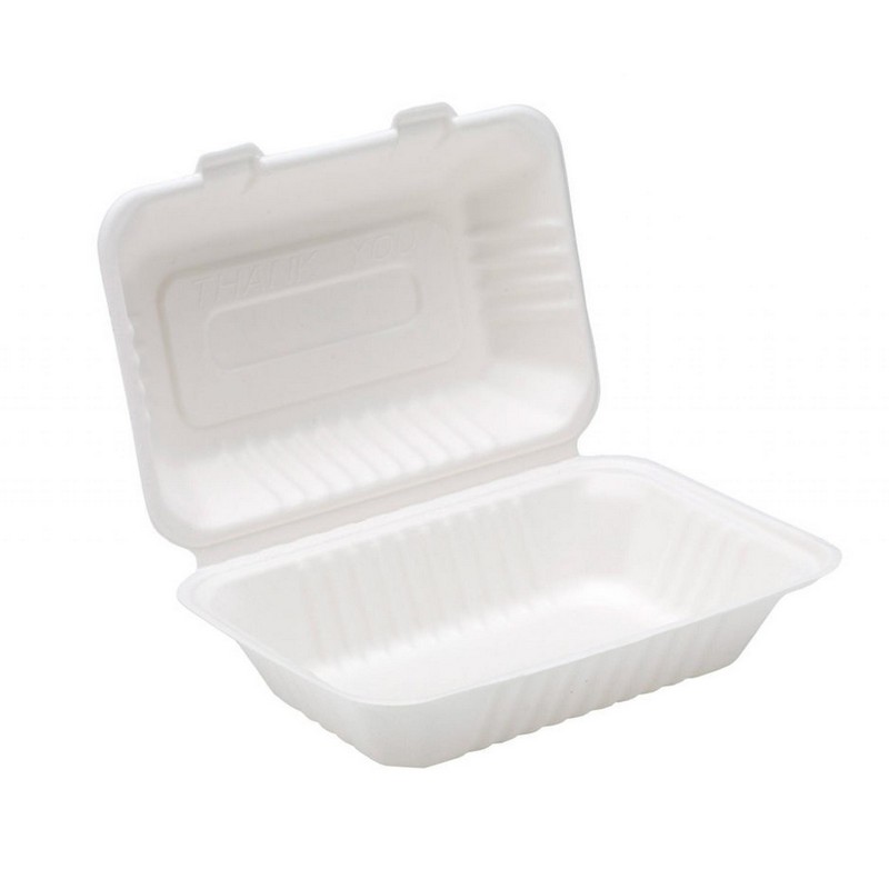 9x6" HB10 Deep Bagasse Lunch Box 250pc