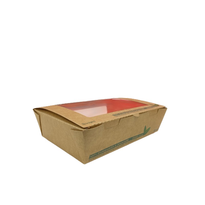 500ML KRAFT WINDOW SALAD BOXES 500ML 4 X 5
